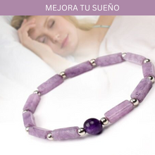 Cargar imagen en el visor de la galería, PULSERA DE PIEDRA NATURAL DE AMATISTA PARA LA CURAR LA ANSIEDAD
