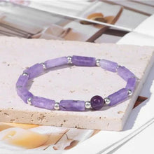 Load image into Gallery viewer, PULSERA DE PIEDRA NATURAL DE AMATISTA PARA LA CURAR LA ANSIEDAD
