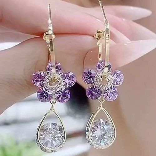 ARETES DE FLOR DE CRISTAL